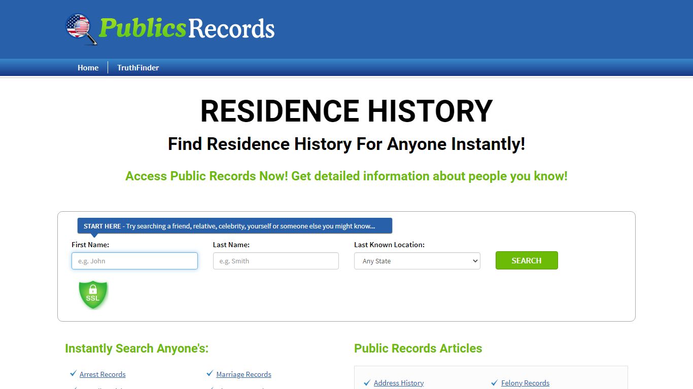 Find Residence History For Anyone - publicsrecords.com